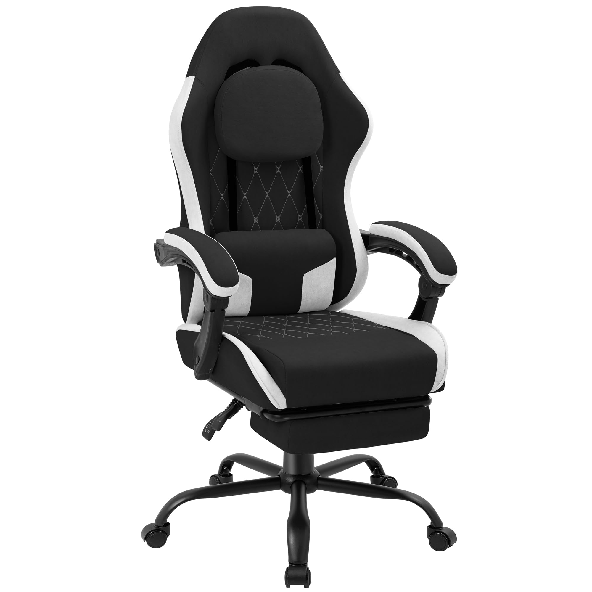 Gaming Chair - Gaming Chair with Footrest, Ergonomic Fabric