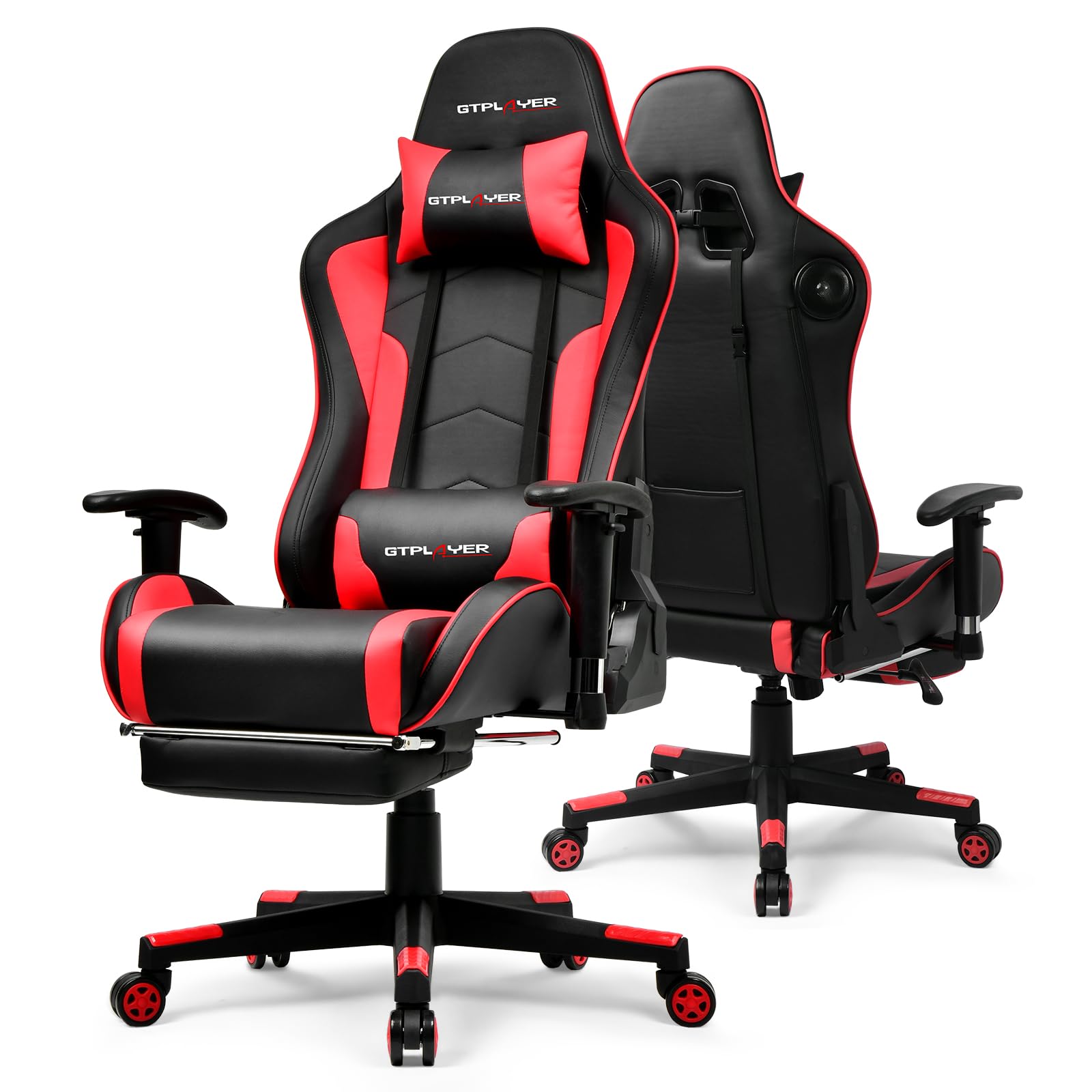 Gaming Chair - Gaming Chair with Bluetooth Speakers, Adjustable