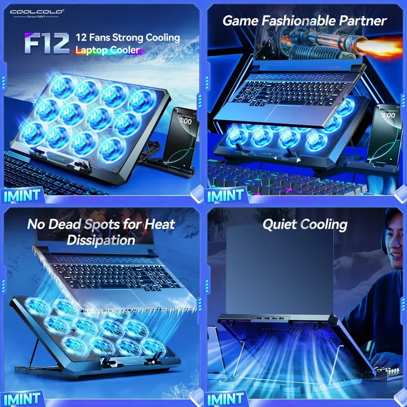 Laptop Cooling Pad - COOLCOLD Laptop Cooling Pad with 12