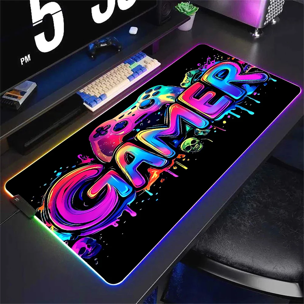 RGB Neon Gaming Controller Art - Rgb Mousepad 评论和价格