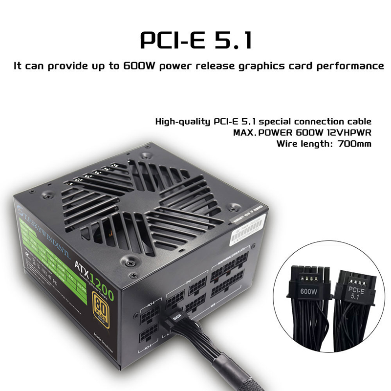 PCIE 5.0 1200W PC Power Supply - Pc Gaming Watt 评论和价格