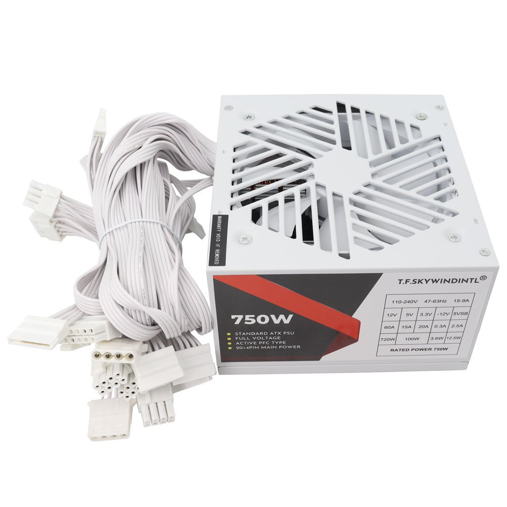 White 750W PSU PC Power Supply - Pc Gaming Watt 评论和价格